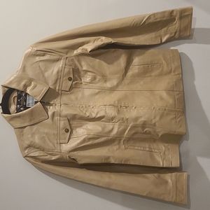 NEW Guillaume Beige Genuine leather zip up jacket